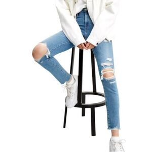 Levi’s 721 Distressed High Rise Skinny Jeans in Blue Wash Women’s 28